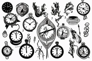 clock falling apart tattoo idea