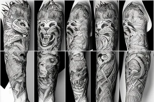 Angry lion tattoo idea