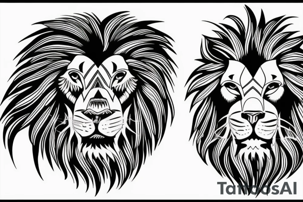 Angry lion tattoo idea
