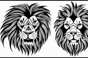 Angry lion tattoo idea