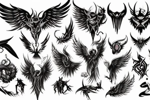 Demon with wings tattoo idea