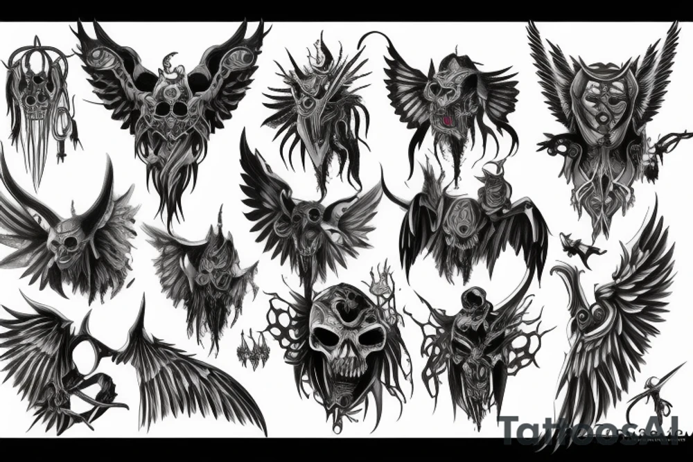 Demon with wings tattoo idea