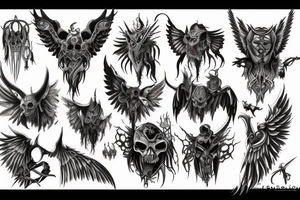 Demon with wings tattoo idea