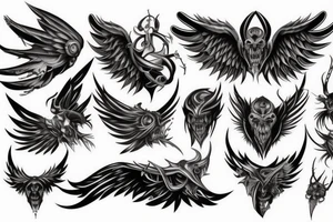 Demon with wings tattoo idea
