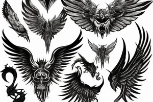 Demon with wings tattoo idea