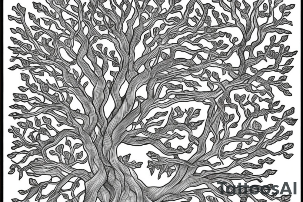 willow tree, oak tree, emerald, pearl tattoo idea