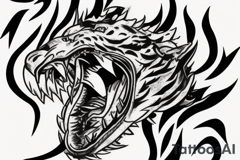 Dragon fighting a tiger tattoo idea