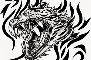 Dragon fighting a tiger tattoo idea