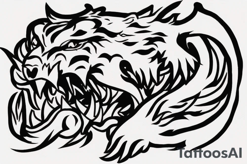 Dragon fighting a tiger tattoo idea