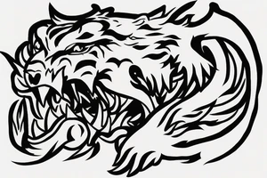 Dragon fighting a tiger tattoo idea