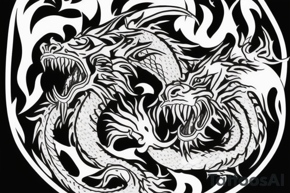 Dragon fighting a tiger tattoo idea