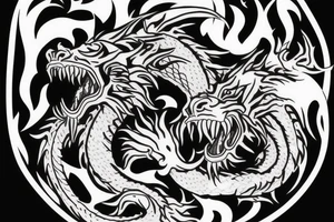 Dragon fighting a tiger tattoo idea