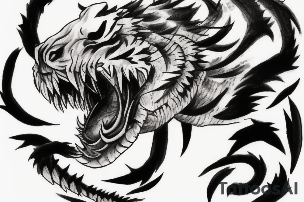 Dragon fighting a tiger tattoo idea