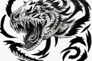 Dragon fighting a tiger tattoo idea