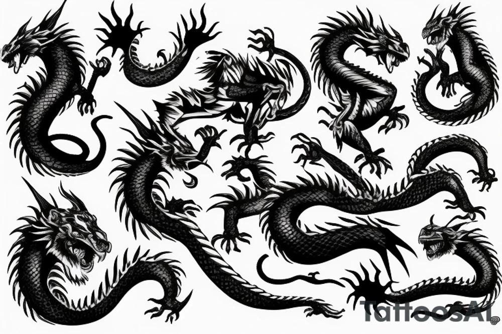 Dragon fighting a tiger tattoo idea