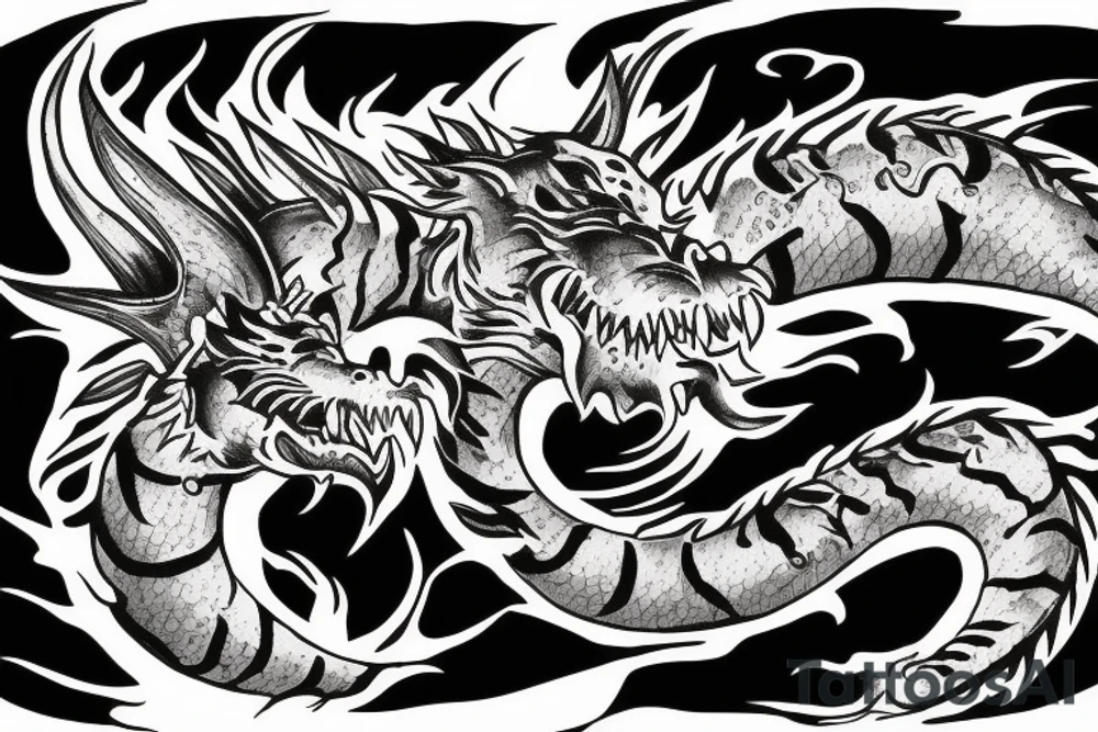 Dragon fighting a tiger tattoo idea