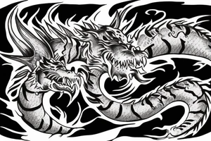 Dragon fighting a tiger tattoo idea