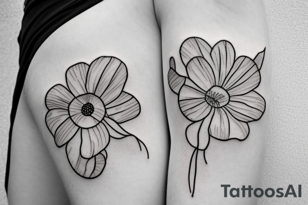 Outline of a buttercup flower tattoo idea