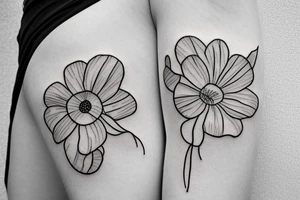 Outline of a buttercup flower tattoo idea
