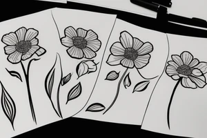 Outline of a buttercup flower tattoo idea