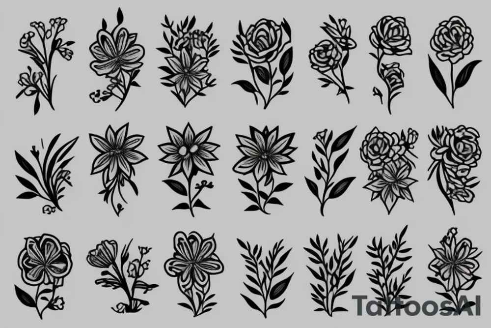 Simple Buttercup flower outline tattoo idea