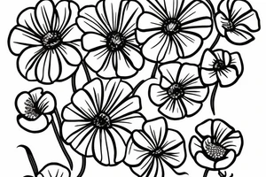 Side view of a buttercup flower tattoo idea