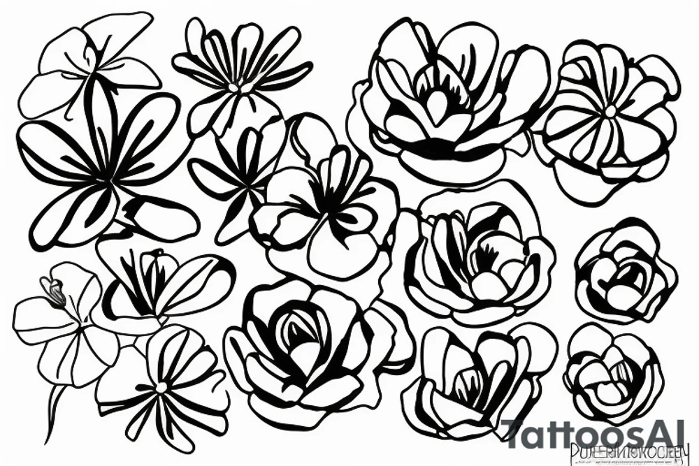 Side view of a buttercup flower tattoo idea