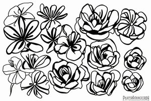 Side view of a buttercup flower tattoo idea