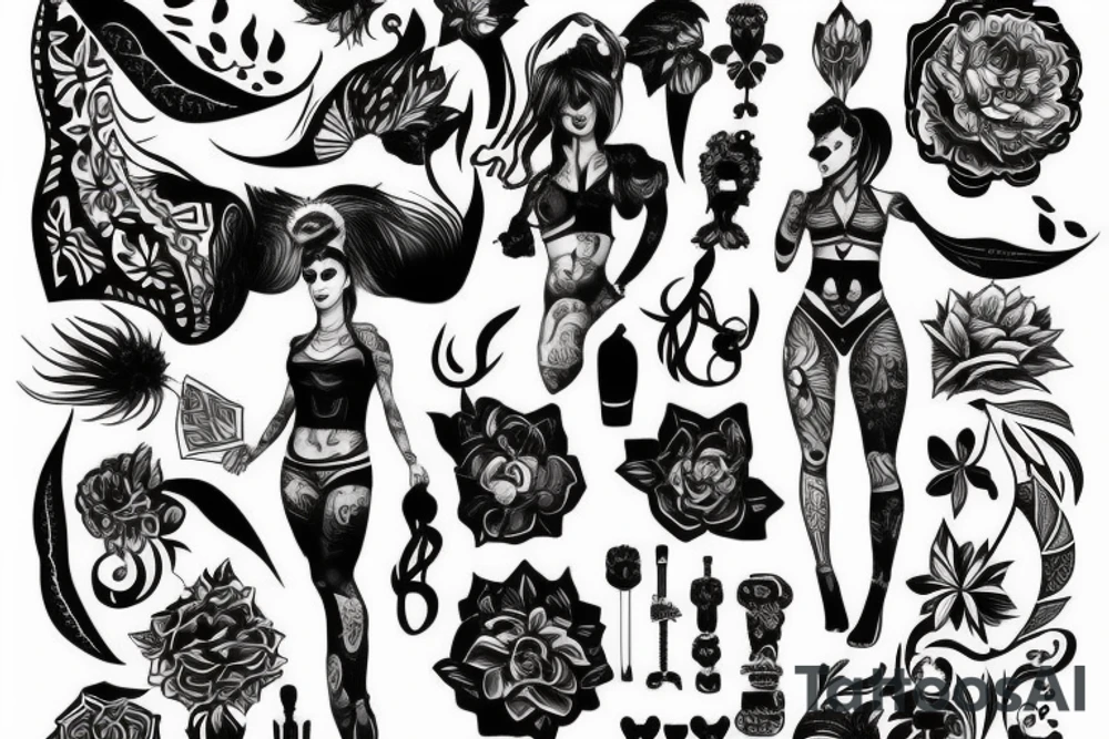 Fit woman from the back tattoo idea