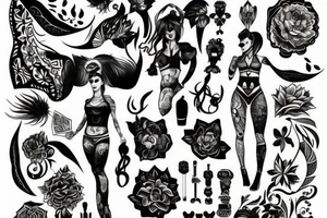 Fit woman from the back tattoo idea