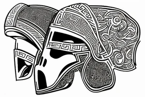 Greek Helmet side view tattoo idea