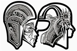 Greek Helmet side view tattoo idea