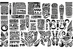 The date 10/10/1968 disguised as a vertical tribal symbol, with gay pride colors embedded. tattoo idea