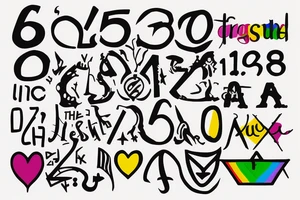 The date 10/10/1968 disguised as a symbol, with gay pride colors embedded. tattoo idea