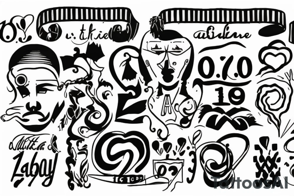 The date 10/10/1968 disguised, with subtle gay pride colors embedded. tattoo idea
