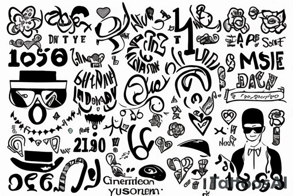 The date 10/10/1968 disguised, with subtle gay pride colors embedded. tattoo idea