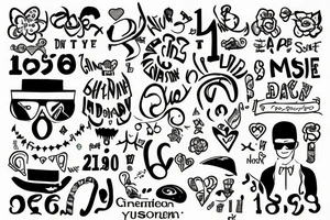 The date 10/10/1968 disguised, with subtle gay pride colors embedded. tattoo idea