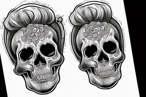 skull with an afro comb inside it tattoo idea