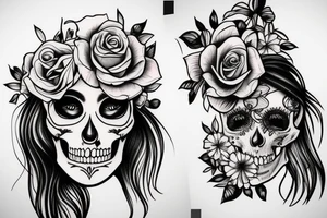 delicate feminine looking skull tattoo idea