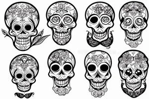 delicate feminine looking skull tattoo idea