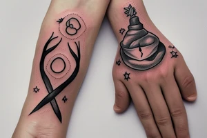 Pretty witch hand holding a lighted match. There is a wicca snake around the wrist tattoo idea