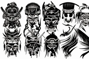 japanese samurai blood tattoo idea
