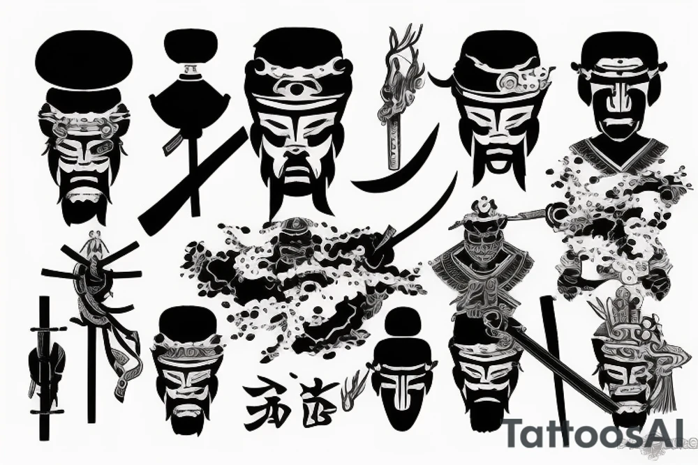 japanese samurai blood tattoo idea