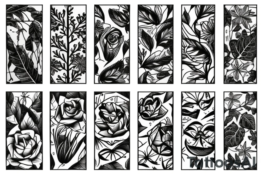 concrete pain with flower growing into light and peace tattoo idea