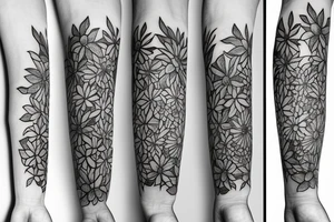 concrete pain with flower growing into light and peace tattoo idea