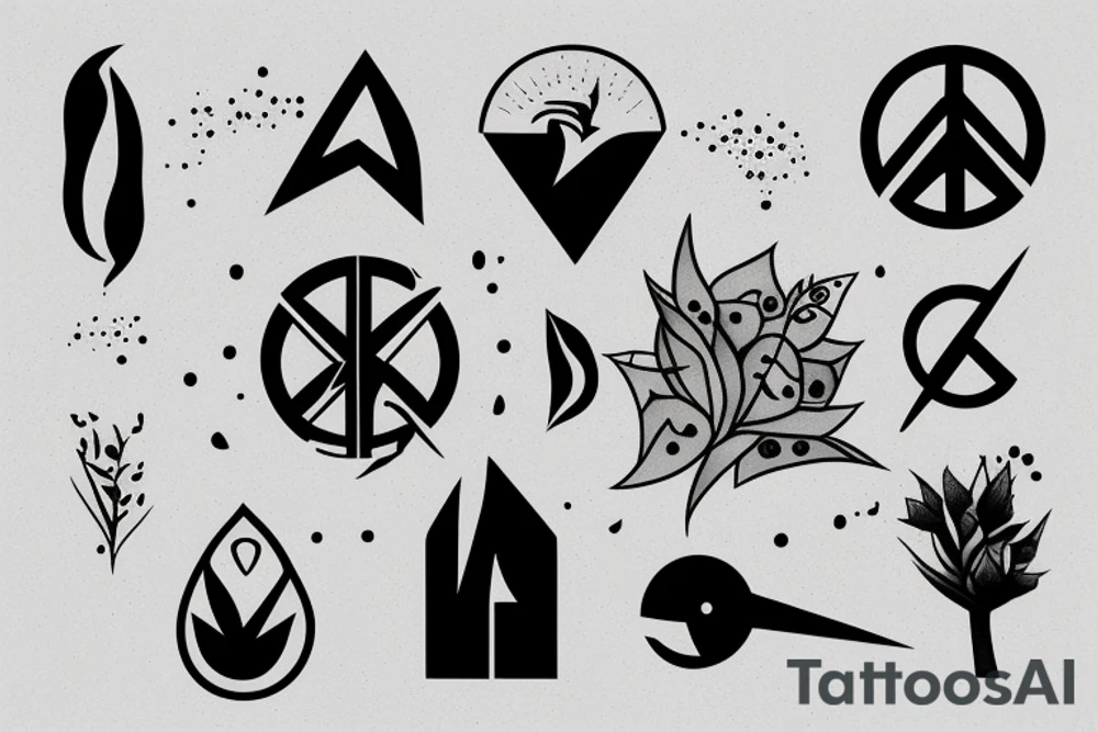 concrete pain with growth into light and peace tattoo idea concrete pain with growth into light and peace tattoo idea