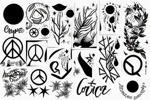 concrete pain with growth into light and peace tattoo idea