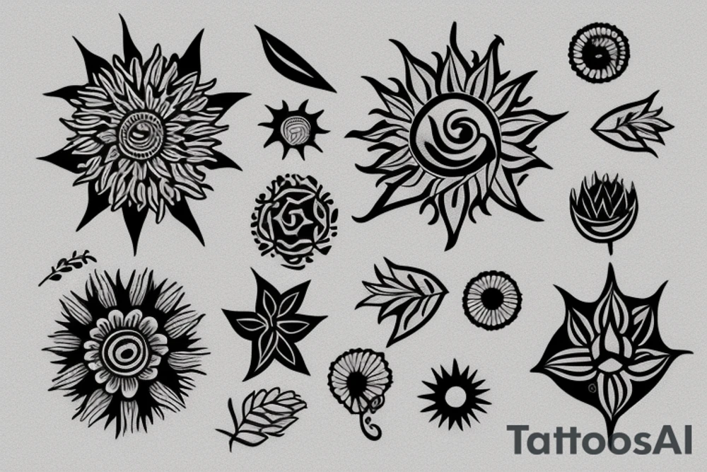growing into sun tattoo idea