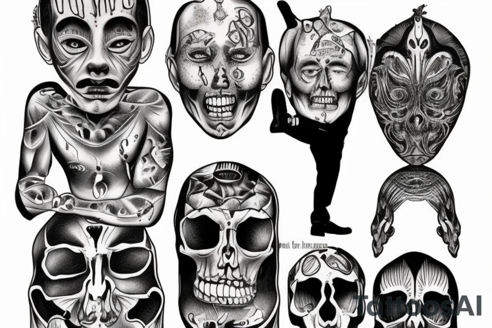 Man on his knees in pain tattoo idea