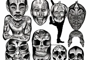 Man on his knees in pain tattoo idea